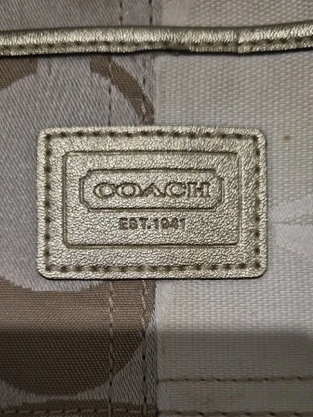 Coach Neutral Patchwork Crossbody Bag in Beige and Cream
